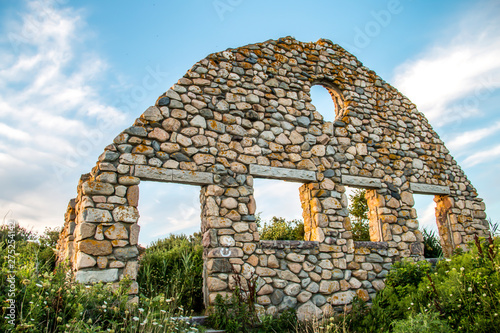 Black point ruins at Scarborough beach in Narragansett, Rhode Island