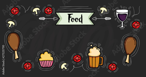 delicious food frame border icons photo