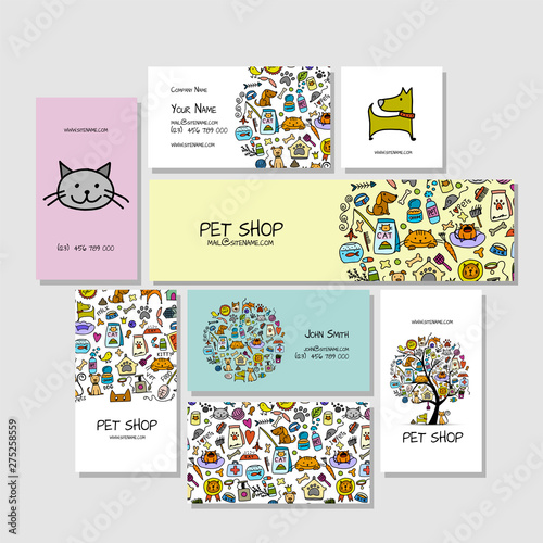 Pet shop, business cards design