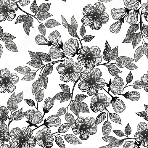 Wallpaper Mural Beautiful spring flowers seamless pattern. Vector illustration, EPS 10 Torontodigital.ca