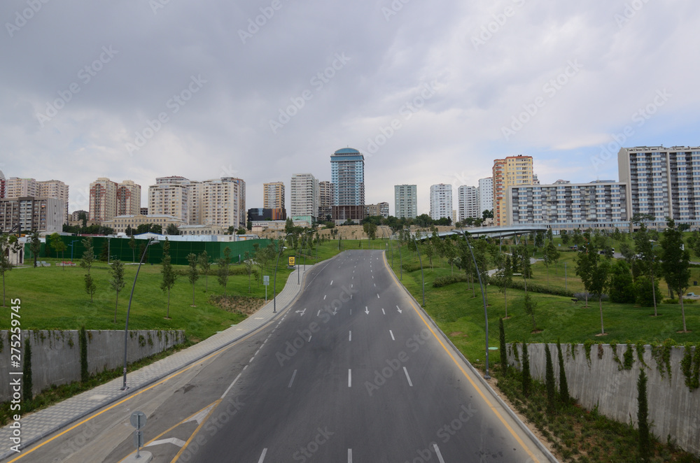 New park is a favorite place for citizens.Baku Azerbaijan.