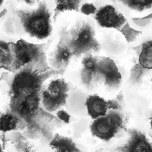 black and white abstract monochrome seamless pattern wet paint