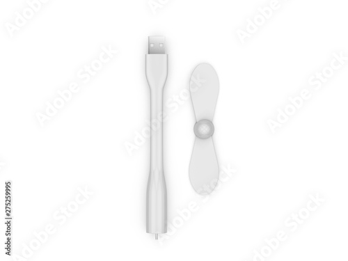 Usb driver fan  mini usb fan mock up template on isolated white background
