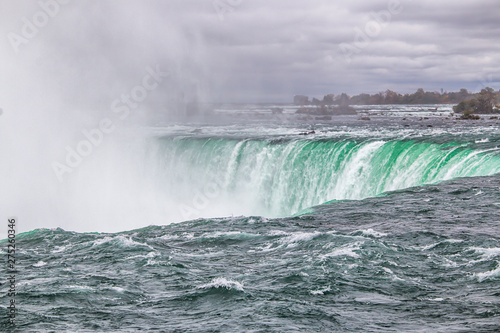 green water at horseshoe falls in Niagara Falls