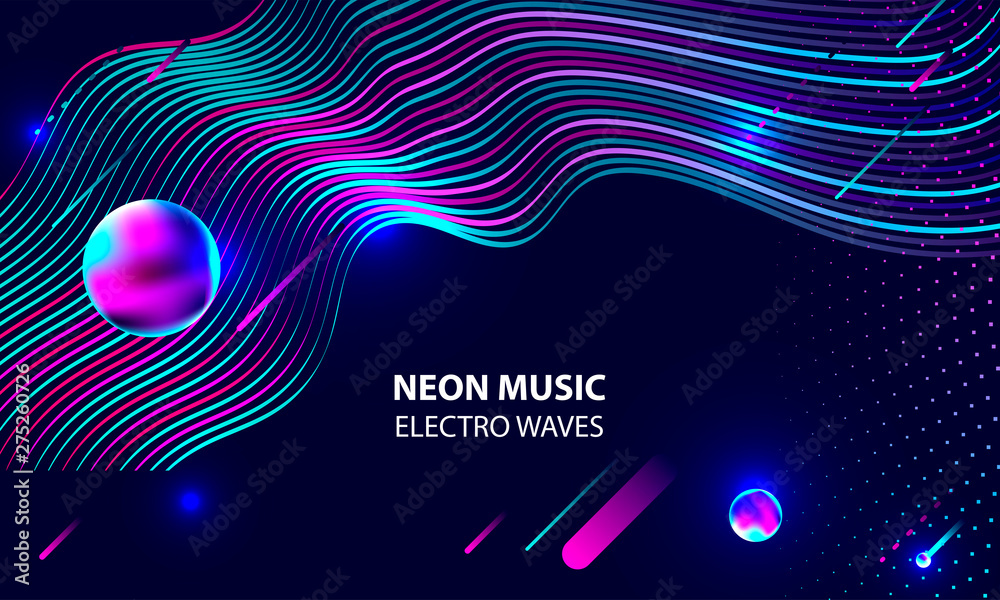 Futuristic lines abstract background neon colors. Vector illustration 