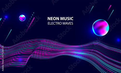 Futuristic lines abstract background neon colors. Vector illustration 