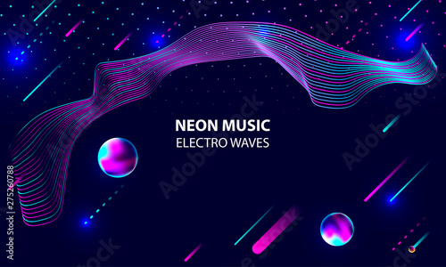 Futuristic lines abstract background neon colors. Vector illustration 