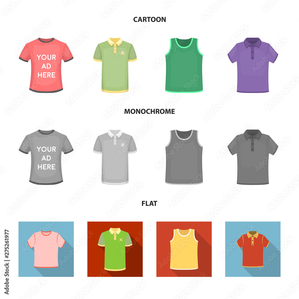 Isolated object of clothes and wear symbol. Collection of clothes and short stock vector illustration. Isolated object of clothes and wear symbol. Collection of clothes and short stock vector illustration.