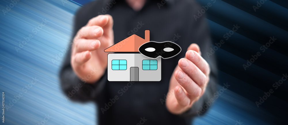 Concept of home burglary Concept of home burglary