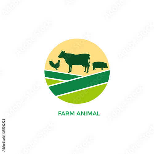Vector group of animal farm label