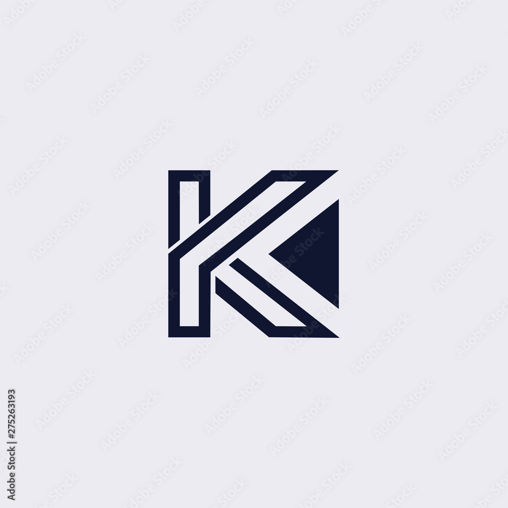 Minimal line letter initial K logo. Abstract and elegant shape font sign. logotype vector design template for personal identity branding, creative industry, web, business, corporate and company Minimal line letter initial K logo. Abstract and elegant shape font sign. logotype vector design template for personal identity branding, creative industry, web, business, corporate and company