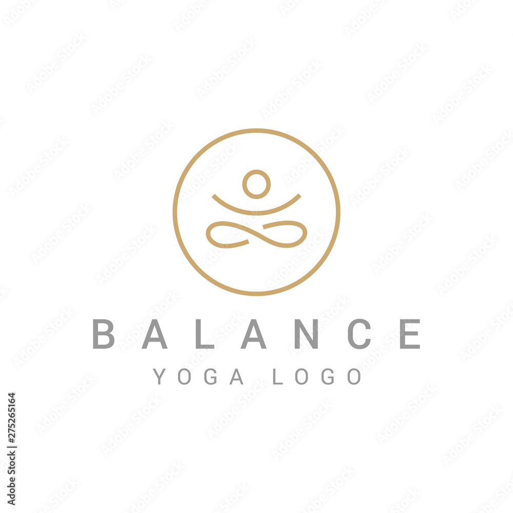 Abstract Yoga Logo template design. Human pose icon. - obrazy, fototapety, plakaty 