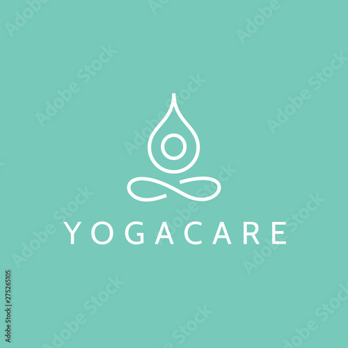 Abstract Yoga Logo template design. Human pose icon.