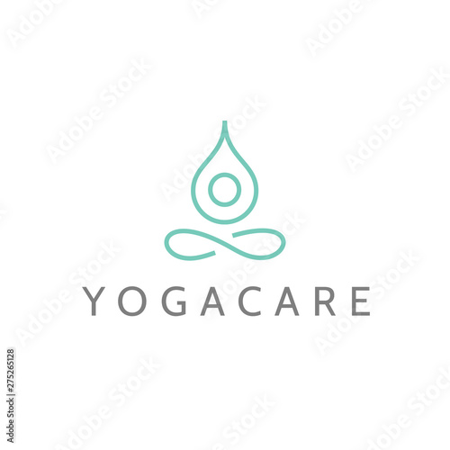 Abstract Yoga Logo template design. Human pose icon.