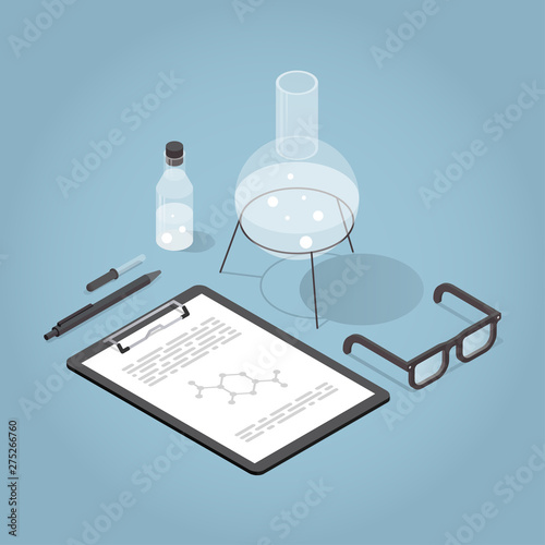 Isometric Chemical Laboratory Illustration