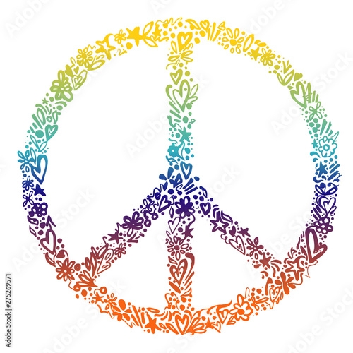 Vector illustration of colorful peace symbol