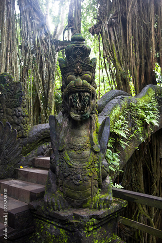 Statue at Ubud Monkey Forest sanctuary at Bali, Indonesia