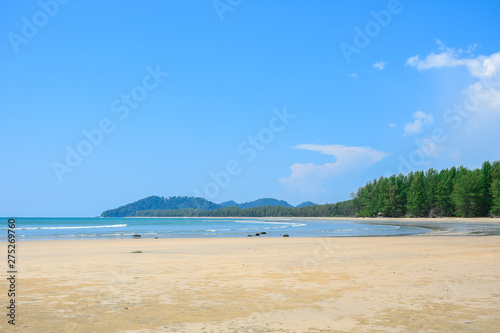The beauty of the sea  the beach And the blue sky Of Phra Thong Island Kuraburi District  Phang Nga Province  Thailand.