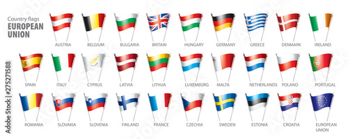 flags of the european union. Vector illustration.