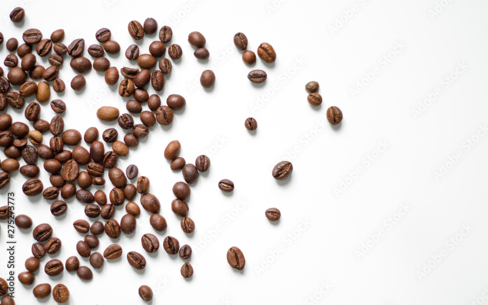 coffee beans on a white background. coffee beans on a white background.