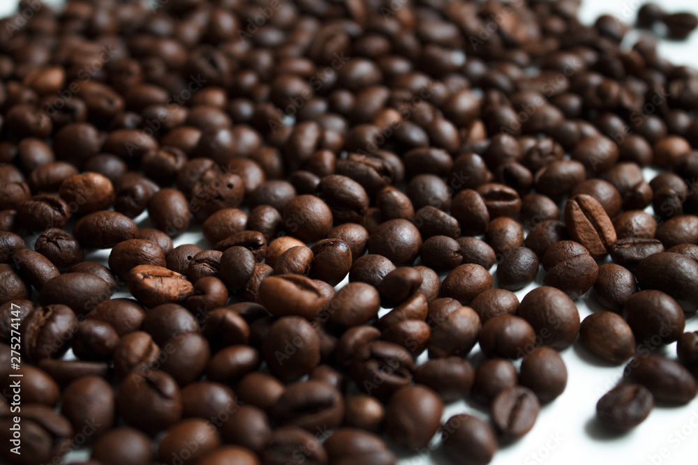 coffee beans on a white background. coffee beans on a white background.