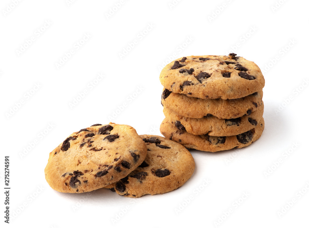 Chocolate chip cookie isolated on white background Chocolate chip cookie isolated on white background