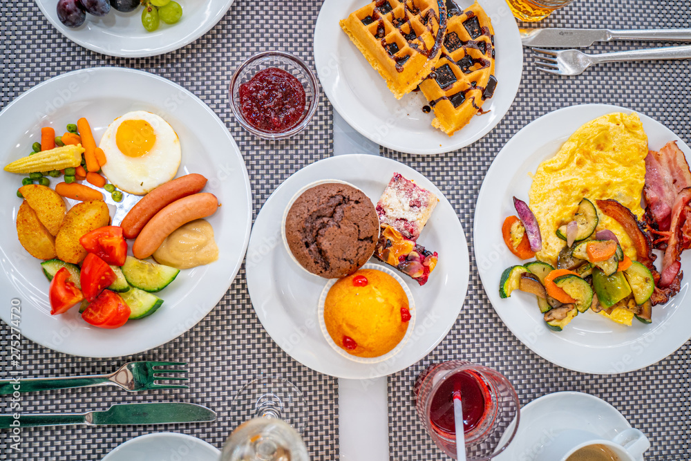 Breakfast Buffet Concept, Breakfast Time in Luxury Hotel, Brunch with  Family in Restaurant Photos | Adobe Stock