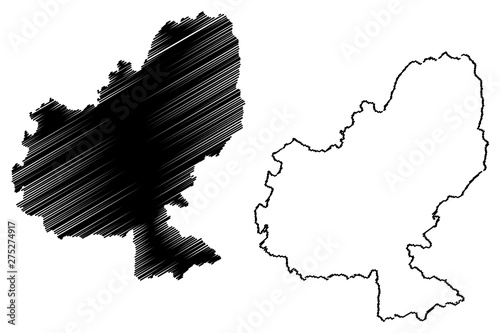 Mures County (Administrative divisions of Romania, Centru development region) map vector illustration, scribble sketch Mures map