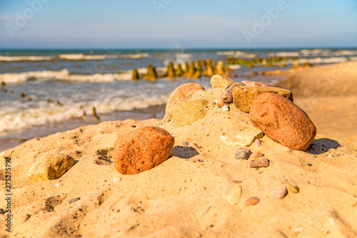 Fototapeta Naklejka Na Ścianę i Meble -  lonesome, unaffected beach of the Baltic Sea in Poland