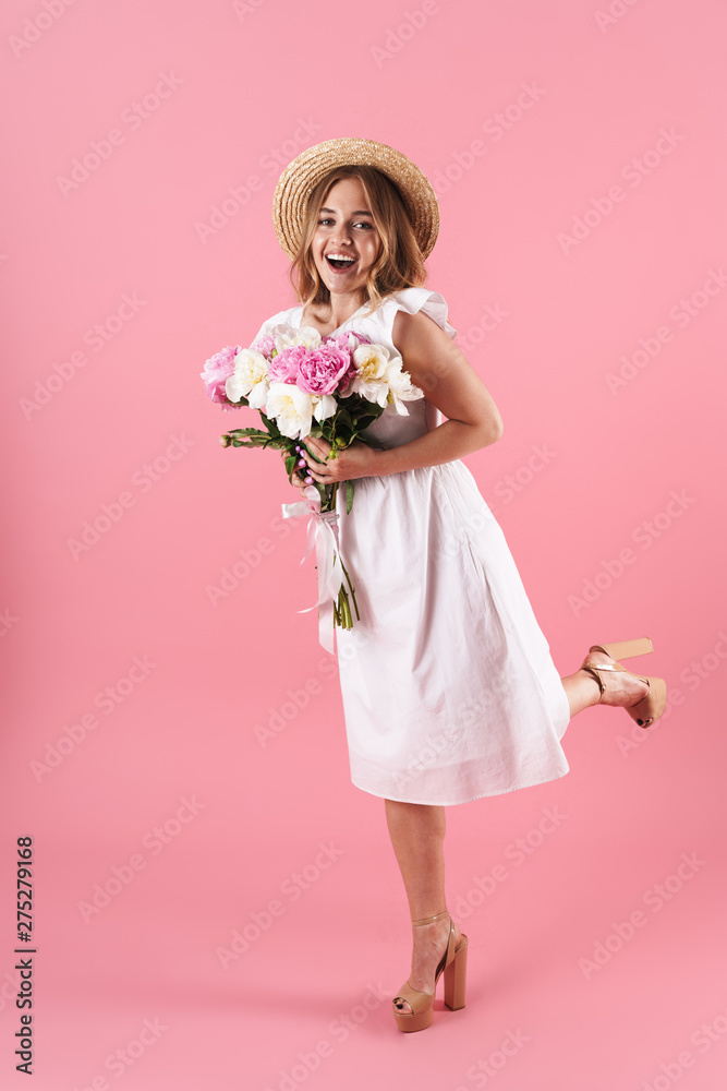 Beautiful young blonde girl wearing summer dress Beautiful young blonde girl wearing summer dress