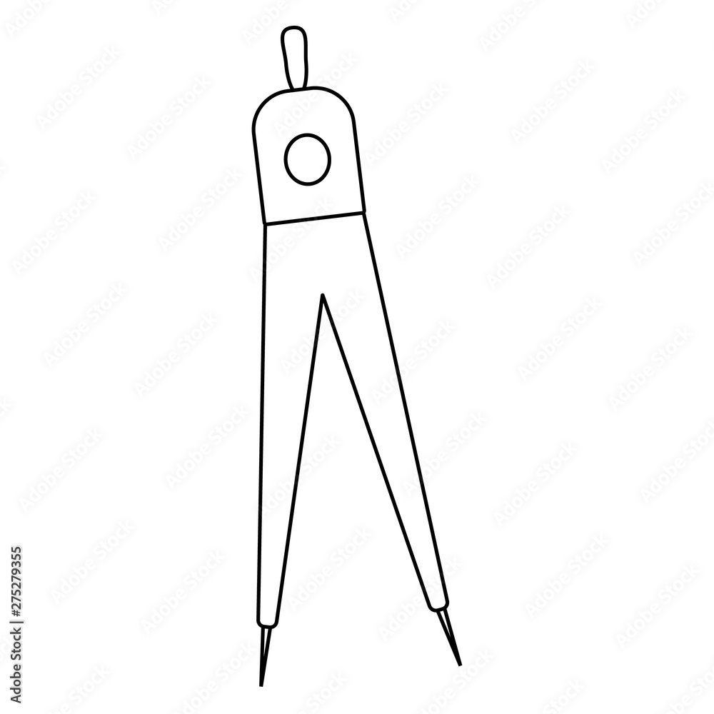 Outline compass icon, divider icon, circle. Simple vector illustration Outline compass icon, divider icon, circle. Simple vector illustration