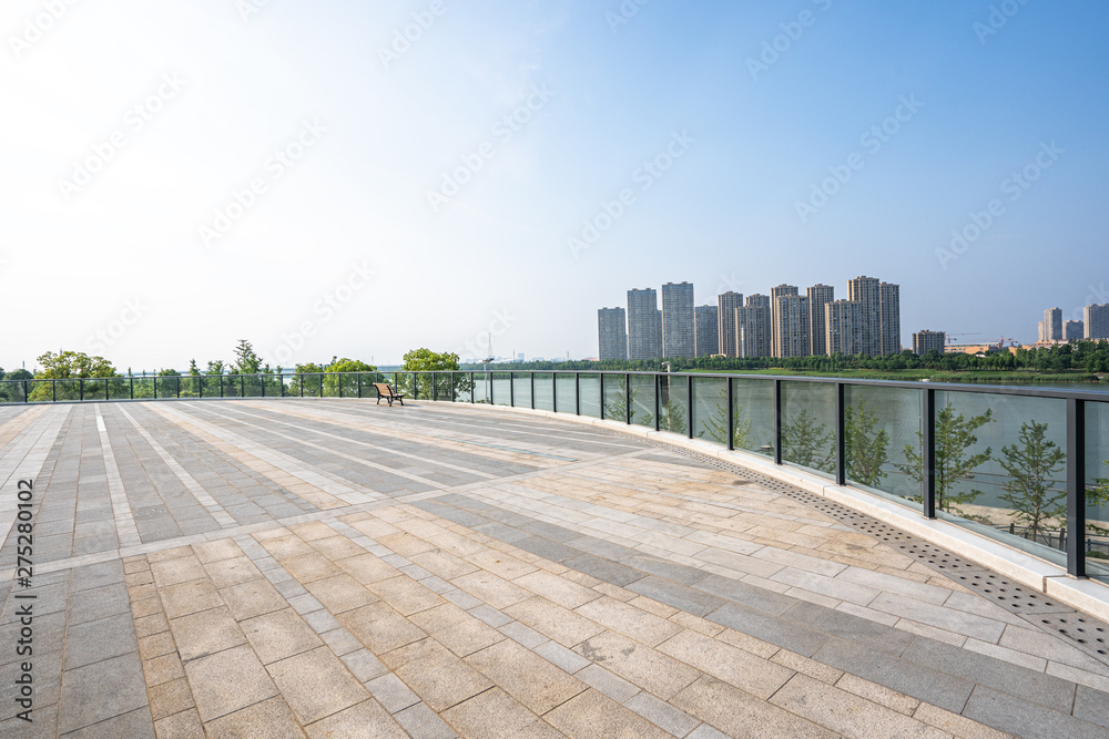 modern office building with empty square modern office building with empty square