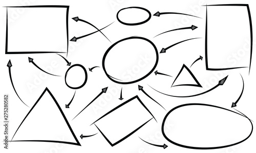 Isolated vector hand drawn arrows set on a white background