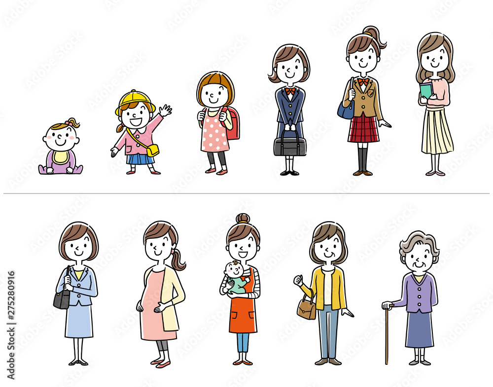 女性 ライフステージ 人生 Stock ベクター Adobe Stock