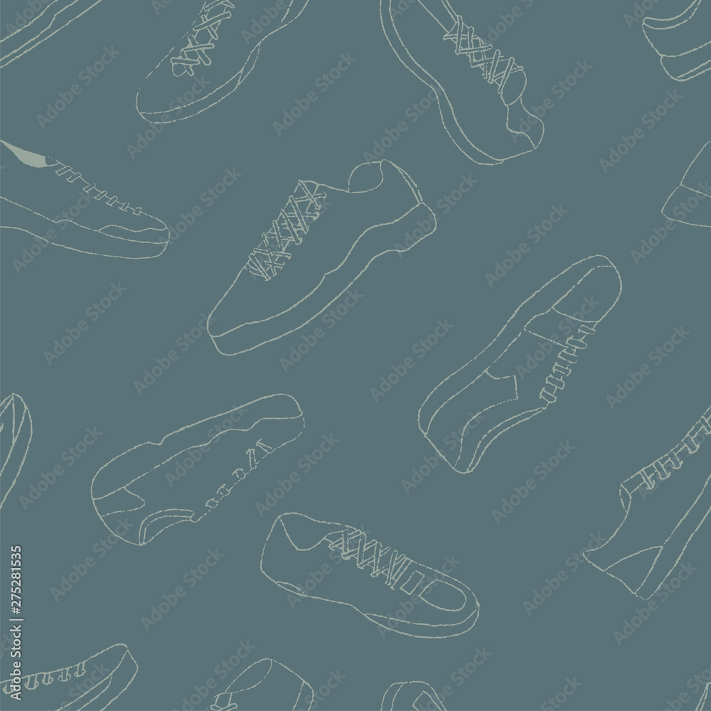 Sport shoes sneakers seamless pattern