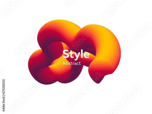 Three dimensional futuristic abstract element. Dynamical colored forms. Gradient abstract banners with 3D flowing liquid shapes. Template for design of logo, flyer or presentation