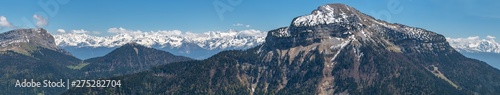 French landscape - Chartreuse. Panoramic view over the peaks of Chartreuse and the french Alps.