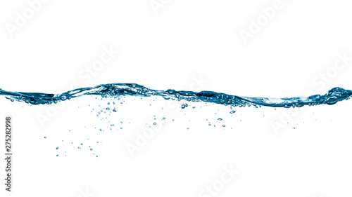 Clean blue water wave isolated on white background