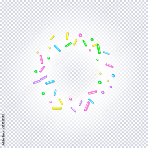 Sprinkles grainy frame on a transparent background