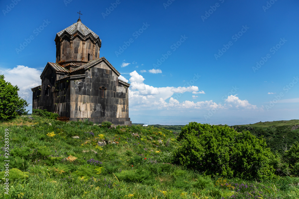Church of Amberd, Vahramashen Church. Fortress in the clouds , Amberd . Armenian landscape , Armenian Highlands