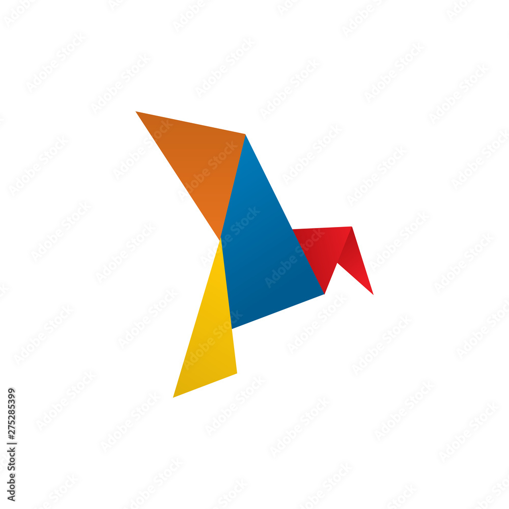 Bird logo icon design with origami art Bird logo icon design with origami art