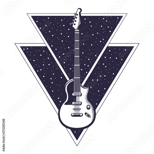 electric guitar drawn tattoo icon