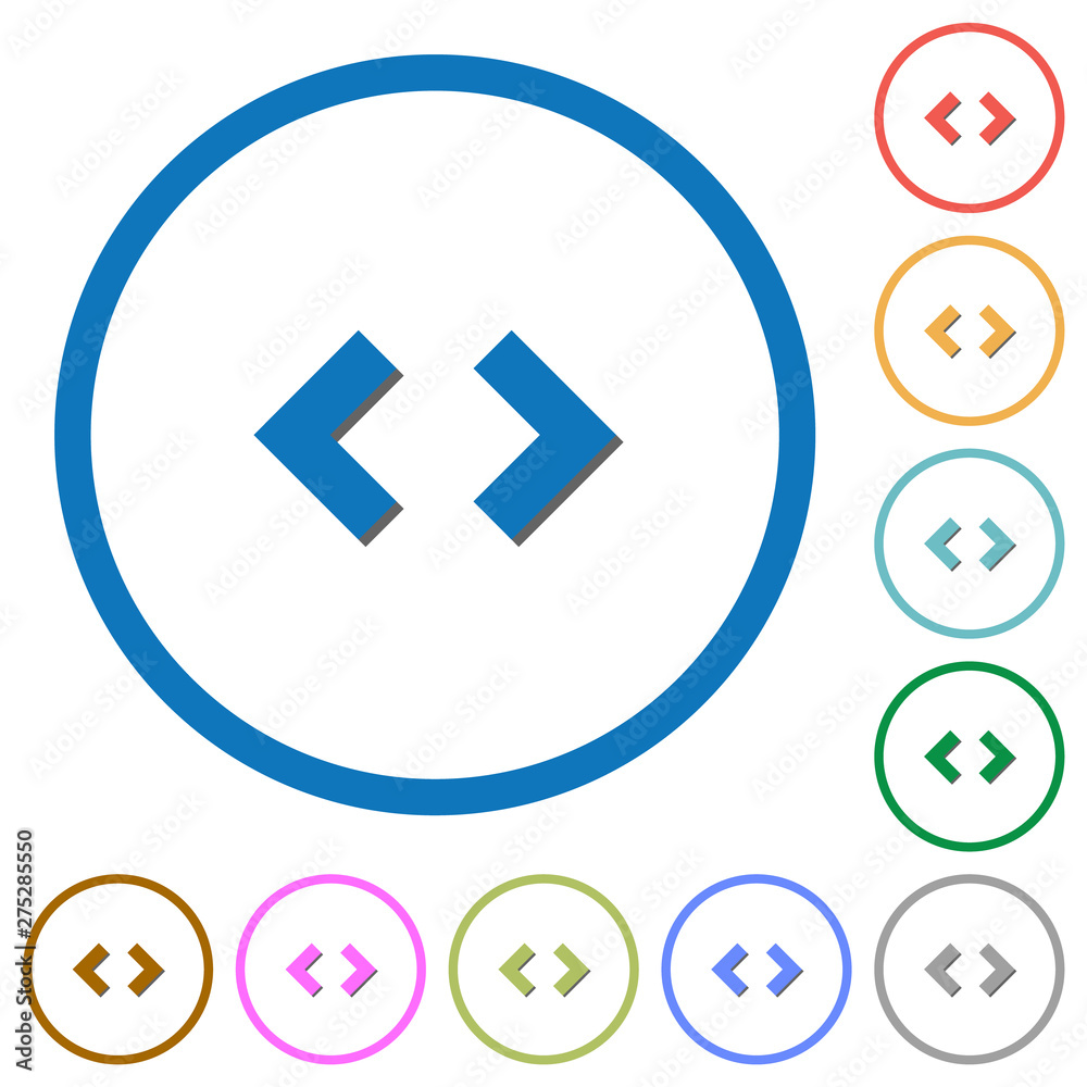 Fototapeta premium Script code sign icons with shadows and outlines