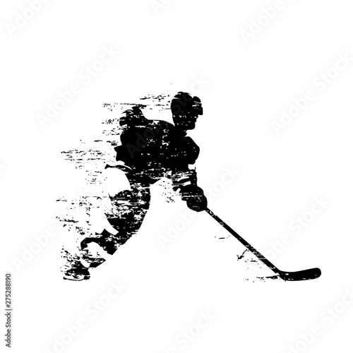 Ice hockey player, abstract isolated vector silhouette