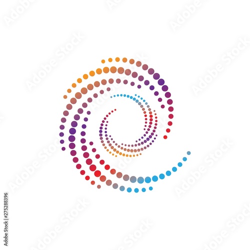 Plakat nowoczesny spirala tęcza 3D wzór