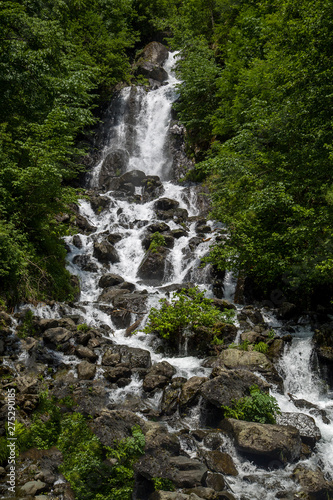 beautiful rifts of a milky waterfall
