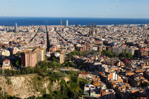 Top view on Barcelona from the hill