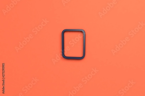 3D illustration of Yellow, blue color with orange background.