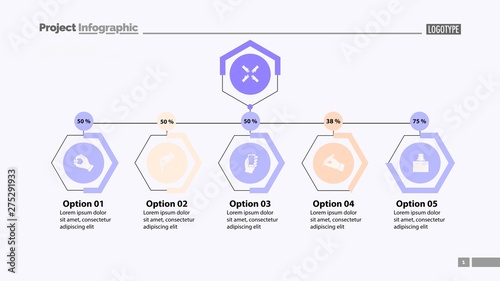Four options under main point slide template. Business data. Graph, chart, design. Creative concept for infographic, report. Can be used for topics like marketing, workflow, management