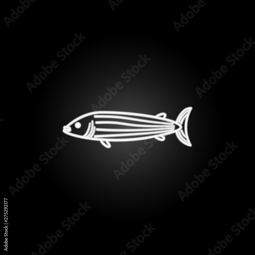 a fish illustration neon icon. Elements of marine live set. Simple icon for websites, web design, mobile app, info graphics